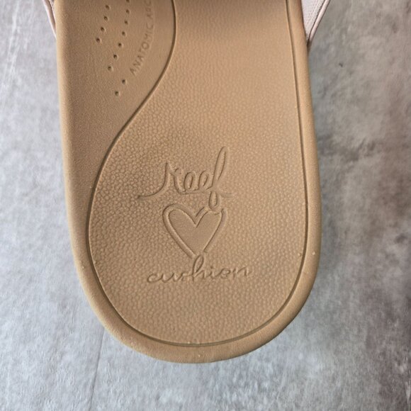 Reef Horizon Platform Sandals 9 White Pink Open Toe Arch Support Chunky Slides - Picture 10 of 12